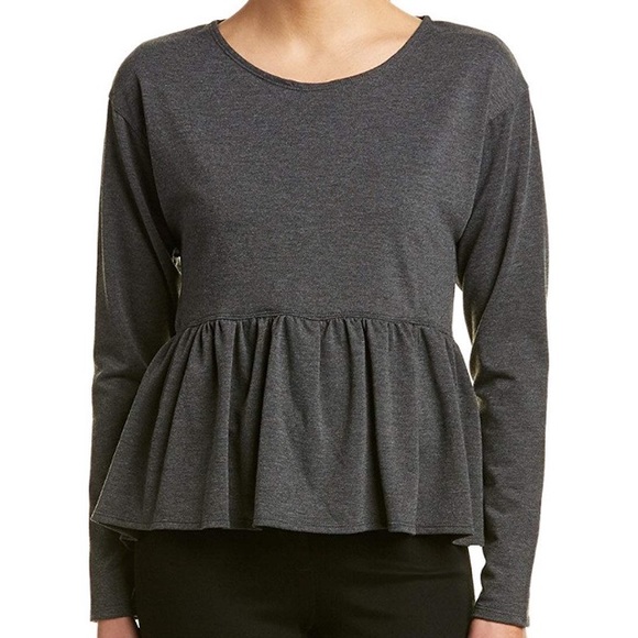 Max Studio BLACK Peplum Long sleeve shirt - Picture 2 of 7